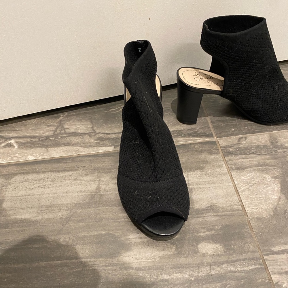 Black peep toe heels